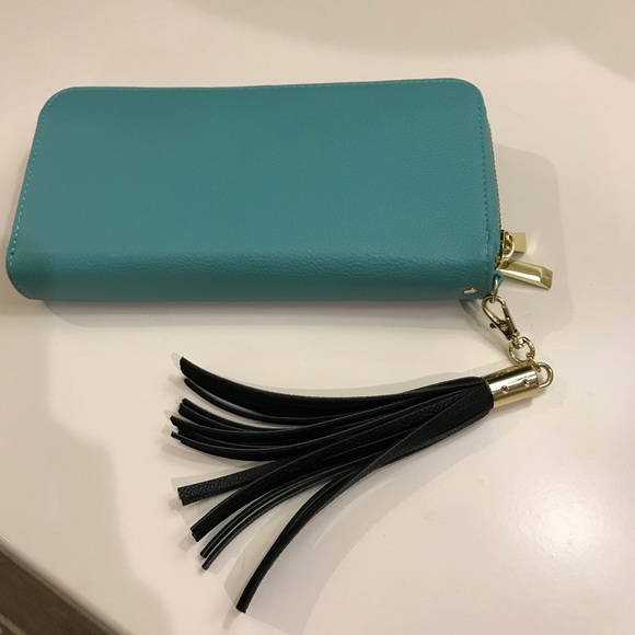 Turquoise Black & Gold Wallet - Wristlet NWOT 8x4 - Picture 5 of 8